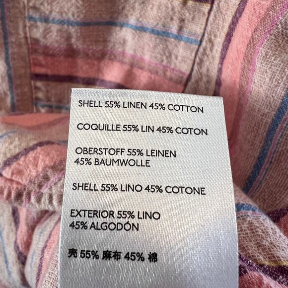 Maeve by Anthropologie Multicolored Striped Lida Linen Cotton Blend Shirt Size S - Picture 7 of 9